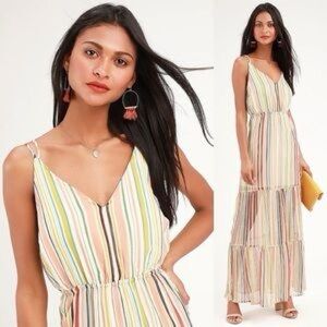 BB Dakota Colorful Striped Maxi Dress